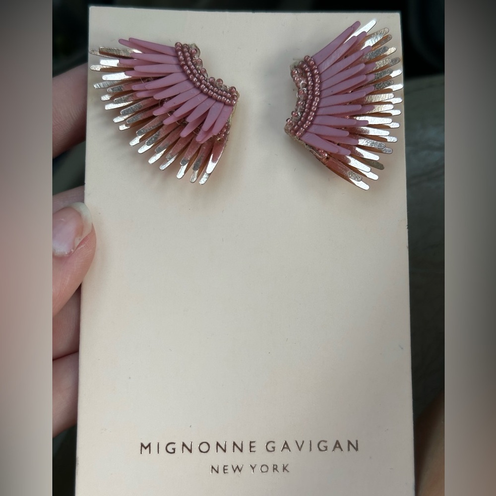 New Mignonne Gavigan pink and gold mini madeline earrings